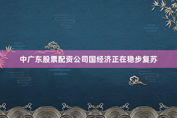中广东股票配资公司国经济正在稳步复苏